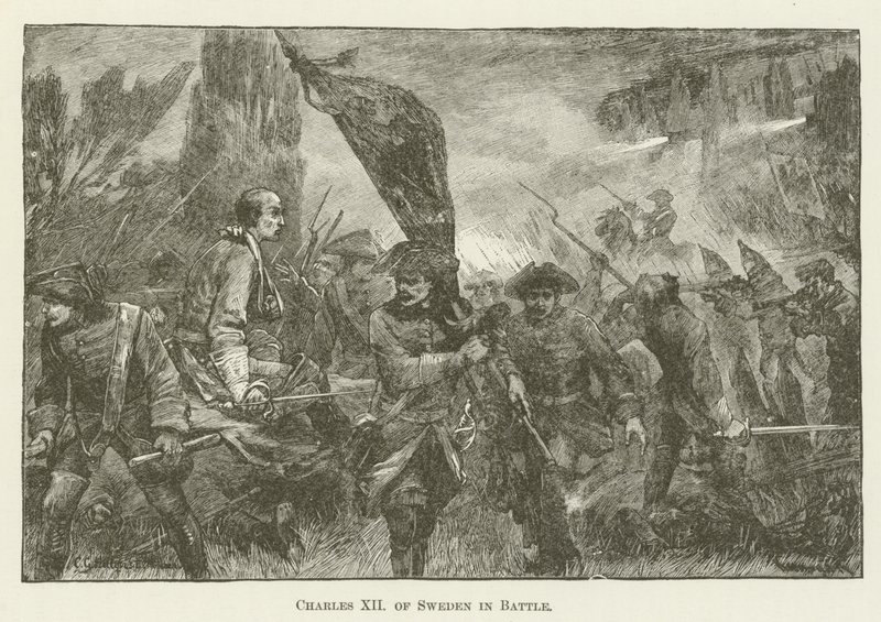 Savaşta İsveç Charles XII by English School