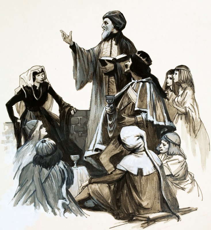 Chaucer şiirini okuyor by English School