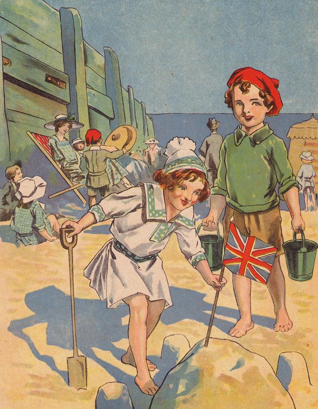 Kumdan kale yapan çocuklar (renkli taş) by English School