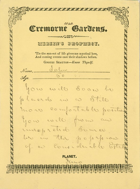 Cremorne Bahçeleri, Londra: Merlins Kehaneti by English School