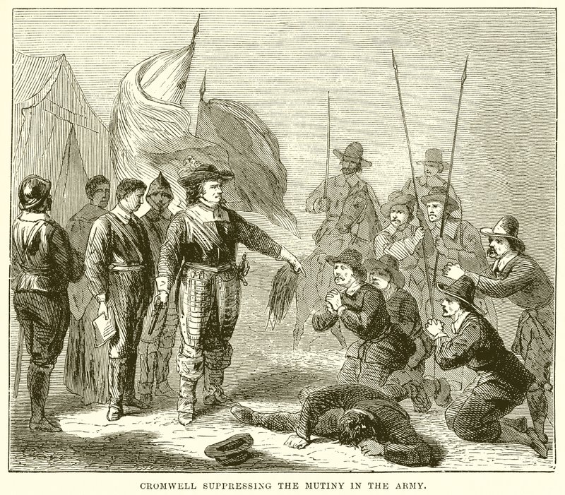 Ordudaki İsyanı Bastıran Cromwell by English School