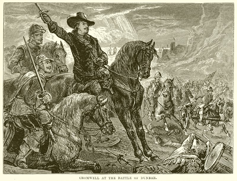 Dunbar Savaşı'nda Cromwell by English School
