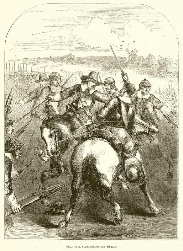 İsyanı bastıran Cromwell by English School
