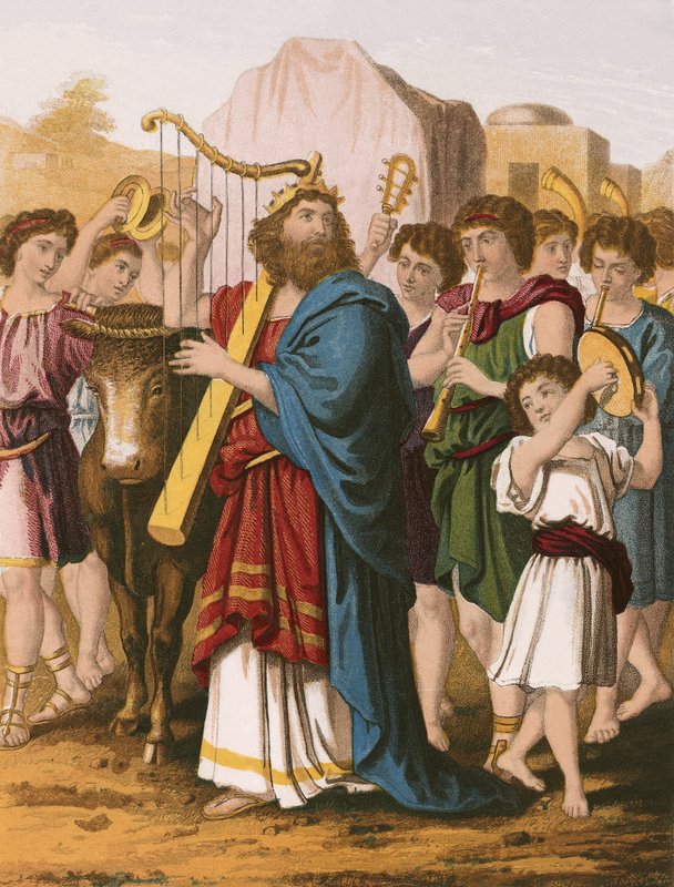 David playing before ark by English School