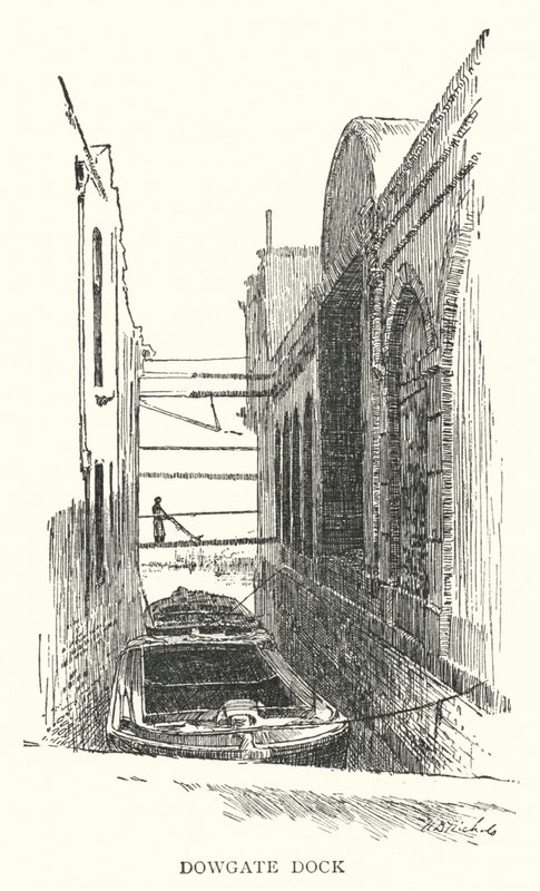 Dowgate Dock (gravür) by English School