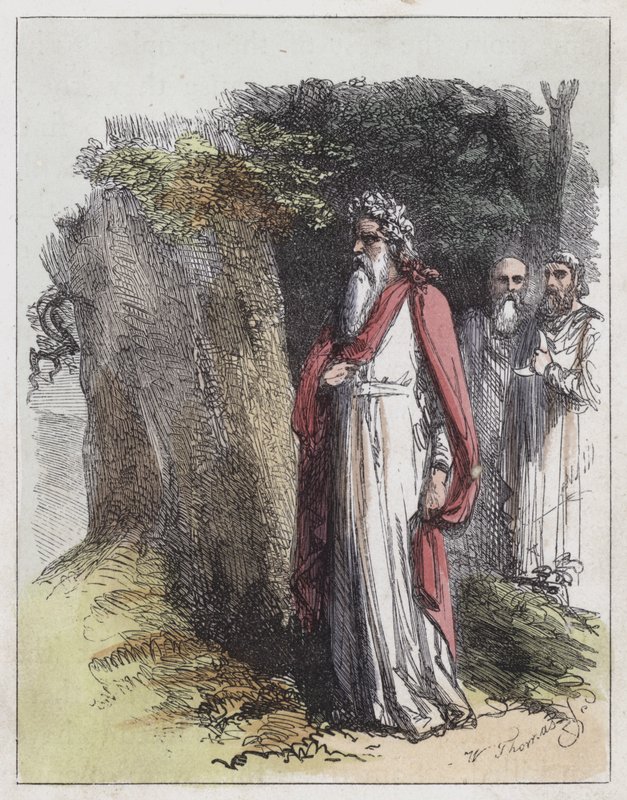 Druidler (renkli gravür) by English School