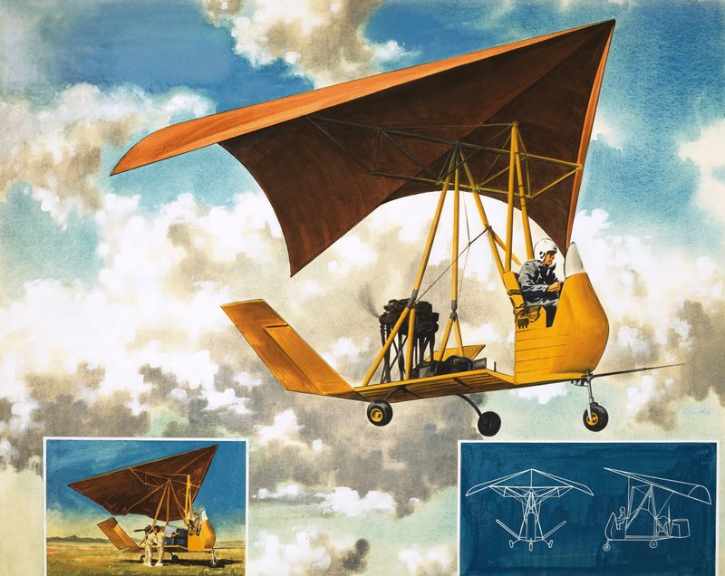 Early flying machine by English School