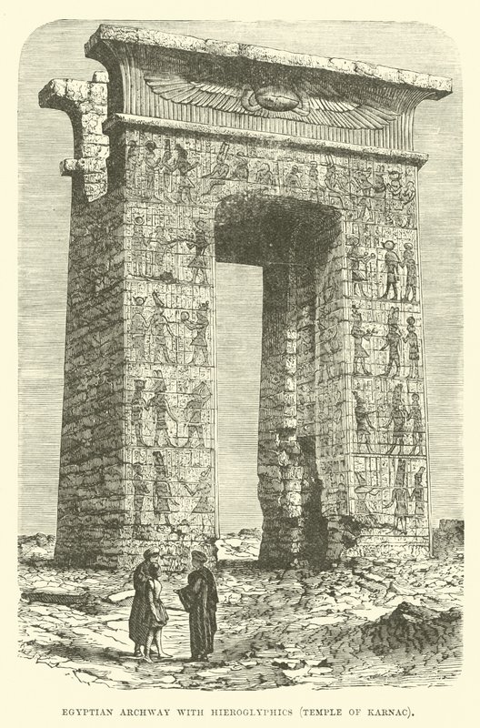 Hiyeroglifli Mısır Kemeri, Karnak Tapınağı by English School