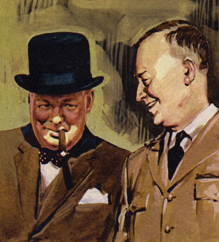 Eisenhower ve Winston Churchill by English School