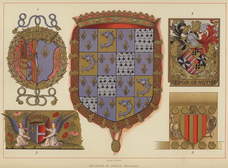Fransız Heraldry (renkli taş) örnekleri by English School
