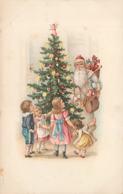 Bir çuval oyuncak taşıyan Noel Baba by English School