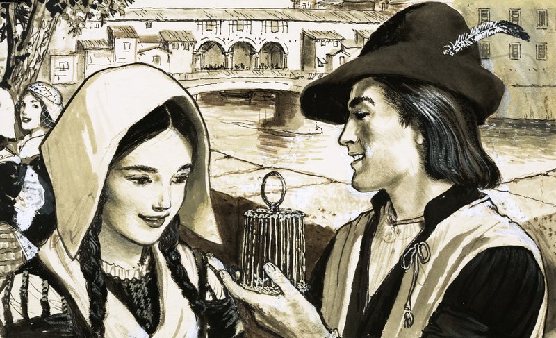 Florentine scene by English School