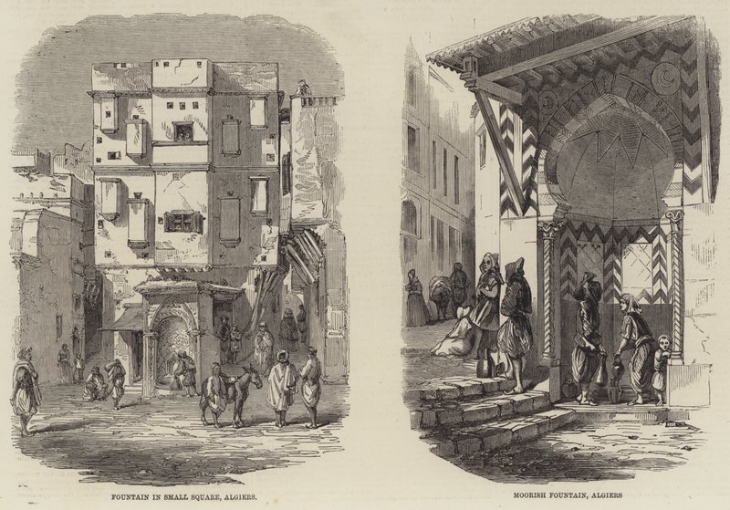Cezayir Çeşmeleri (gravür) by English School