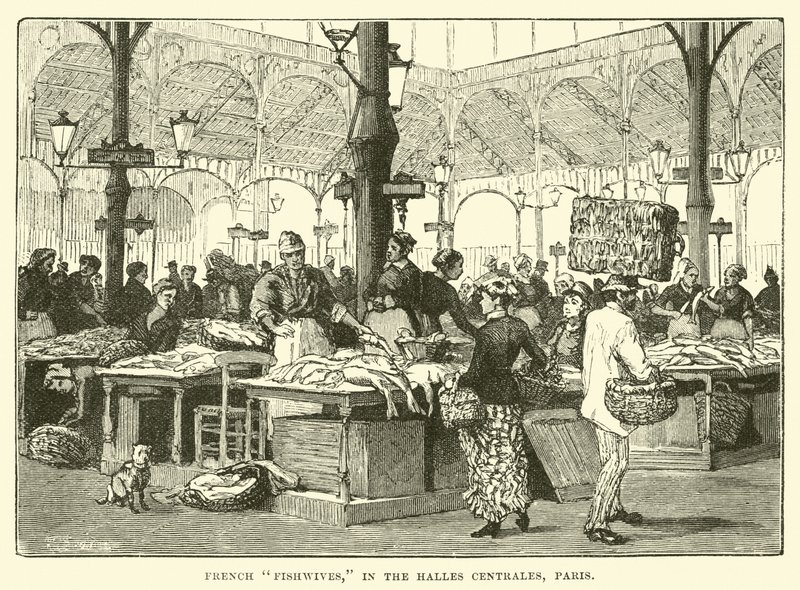 Fransız balık kadınları, Halles Centrales, Paris