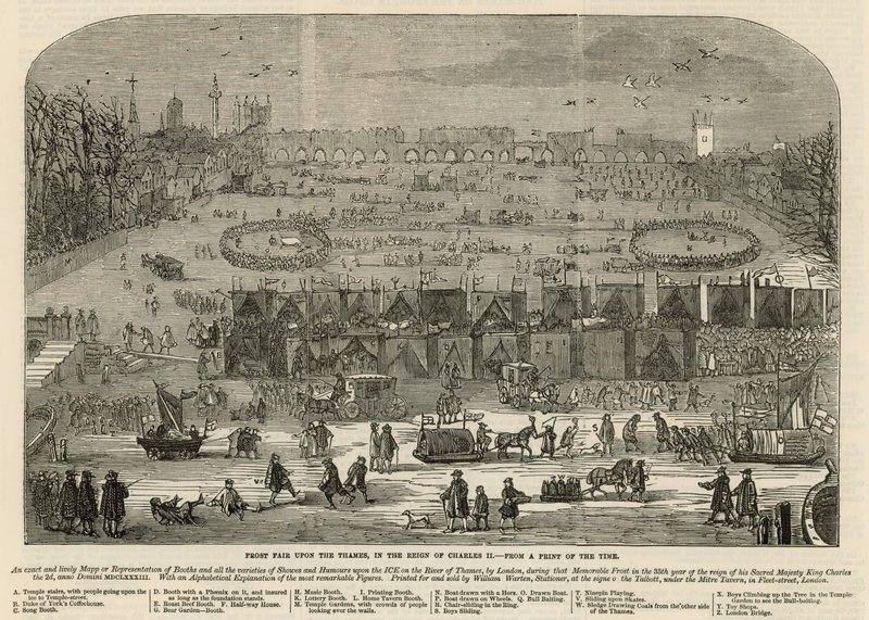 Thames üzerinde Frost fuarı by English School