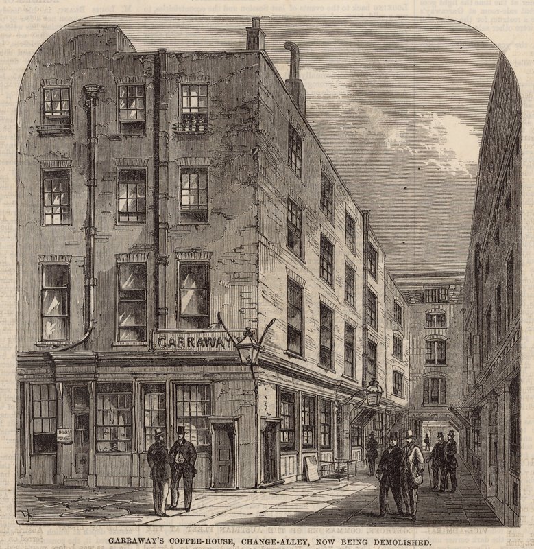 Garraways Kahve Evi, Change Alley by English School