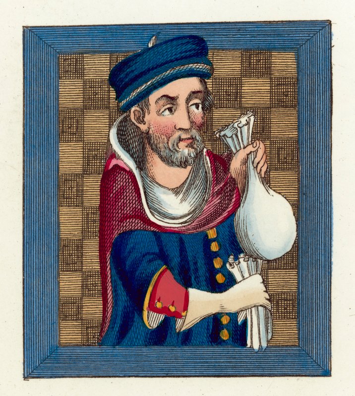 Geoffry De Lucy (renkli gravür) by English School