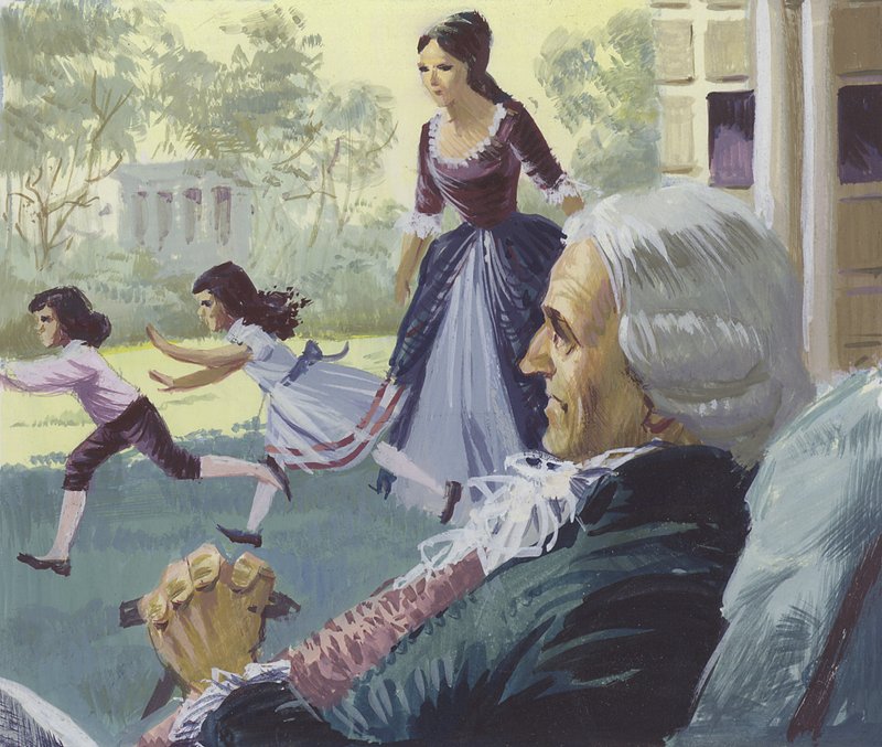 George Washington yaşlılıkta by English School