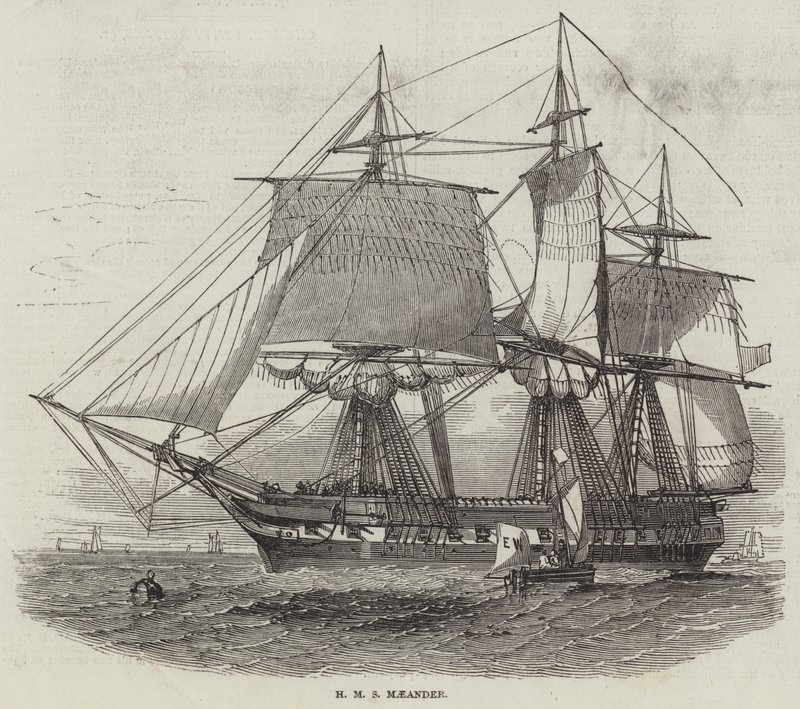 HMS Menderes (gravür) by English School
