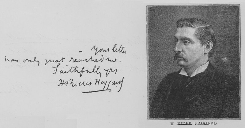 H Binici Haggard (gravür) by English School
