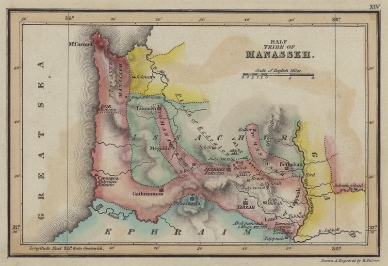 Manaşşe Yarım Kabilesi (renkli gravür) by English School