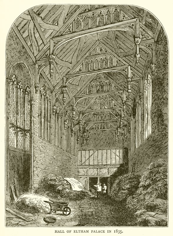 1835 yılında Eltham Sarayı Salonu by English School