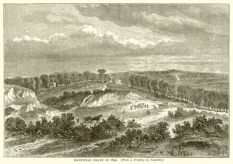 1840 yılında Hampstead Heath by English School