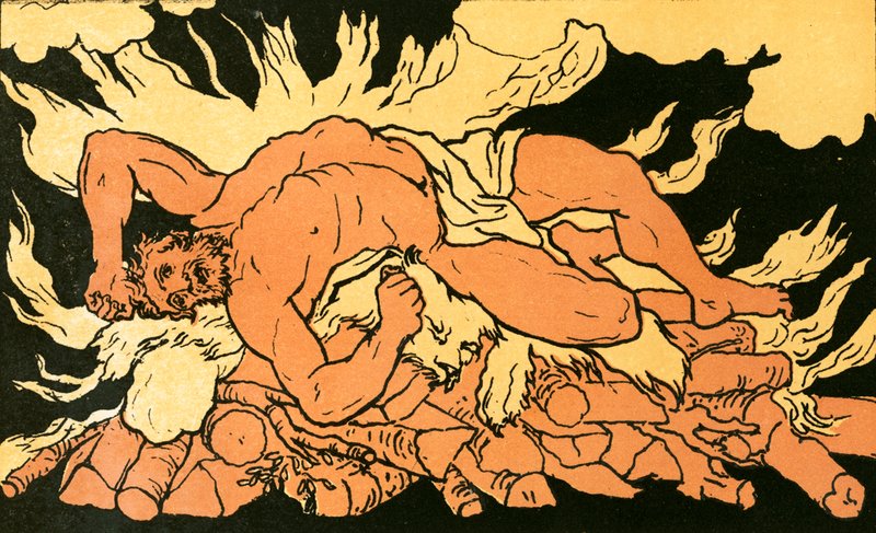 Hercules on Mount Oeta by English School