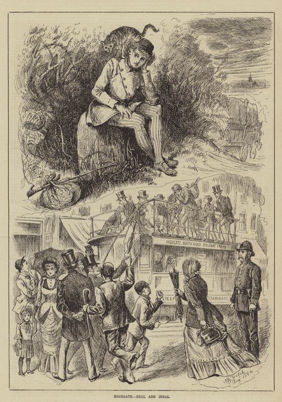 Highgate, Gerçek ve İdeal (gravür) by English School
