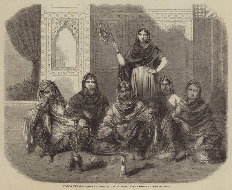 Hintli Dişiler (gravür) by English School