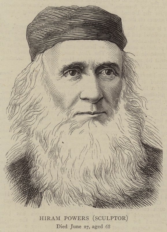 Hiram Powers, Heykeltıraş (gravür) by English School