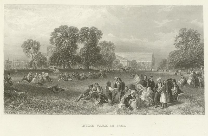 1851 yılında Hyde Parkı by English School