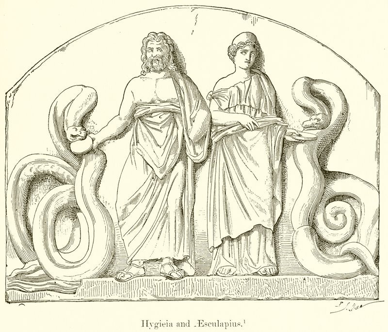 Hygieia ve Aesculapius by English School
