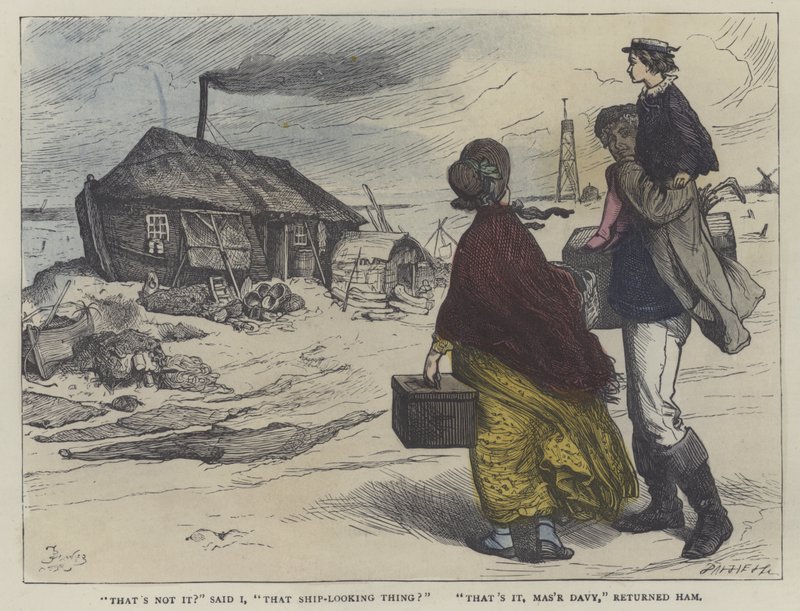David Copperfield için çizim (renkli gravür) by English School