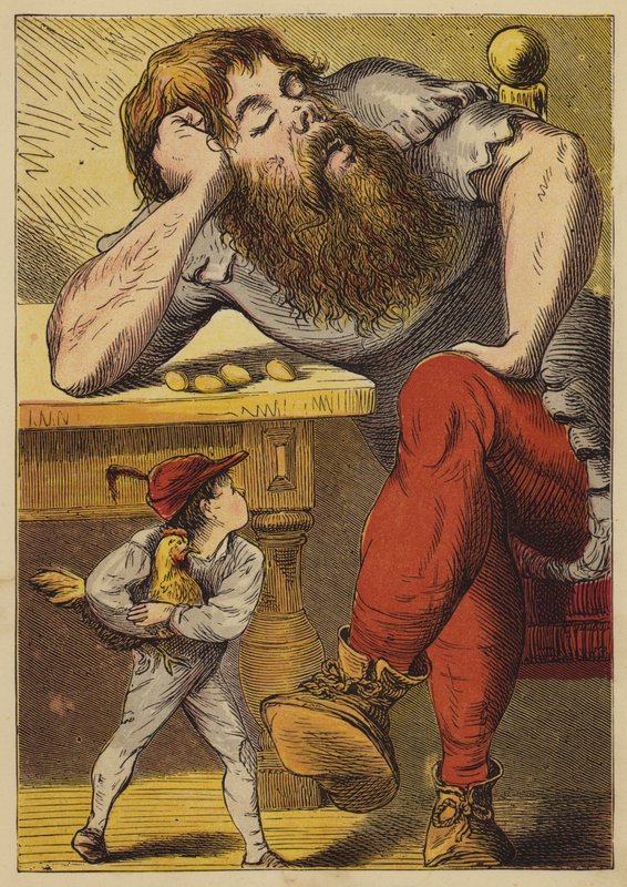 Jack ve Fasulye Sırığı (renkli gravür) by English School