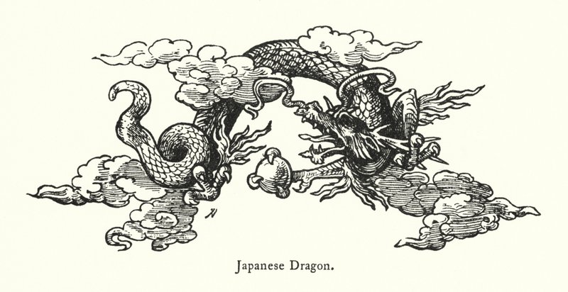 Japon Ejderhası (gravür) by English School