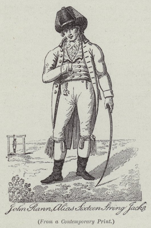 John Rann, takma Onaltı Yaylı Jack (gravür) by English School