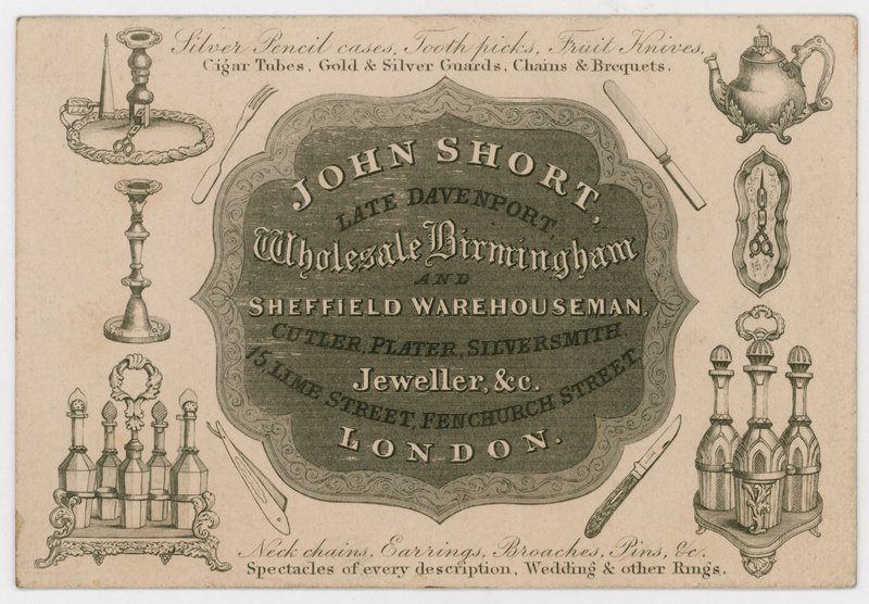 John Short, ticaret kartı by English School