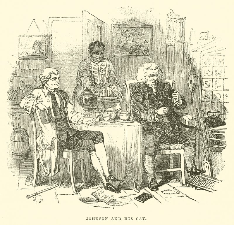 Johnson ve Kedisi (gravür) by English School