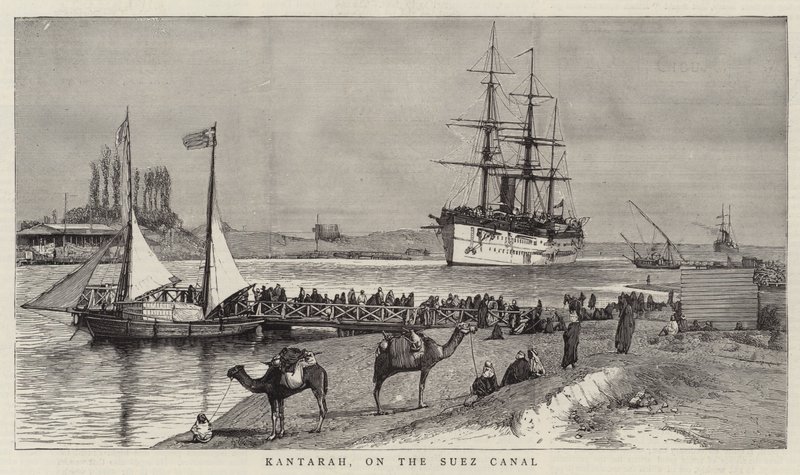 Kantarah, Süveyş Kanalı üzerinde (gravür) by English School