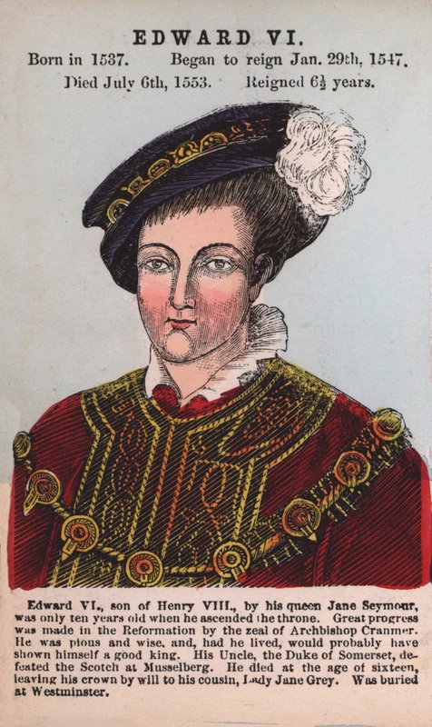 Kral Edward VI (renkli gravür) by English School
