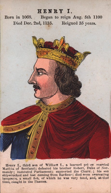 Kral I. Henry (renkli gravür) by English School