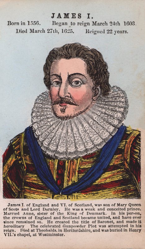 Kral I. James (renkli gravür) by English School