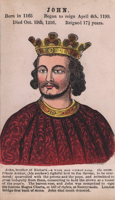 Kral John (renkli gravür) by English School
