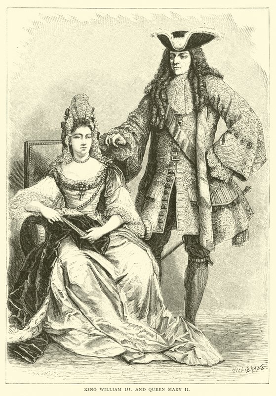 Kral William III ve Kraliçe Mary II by English School