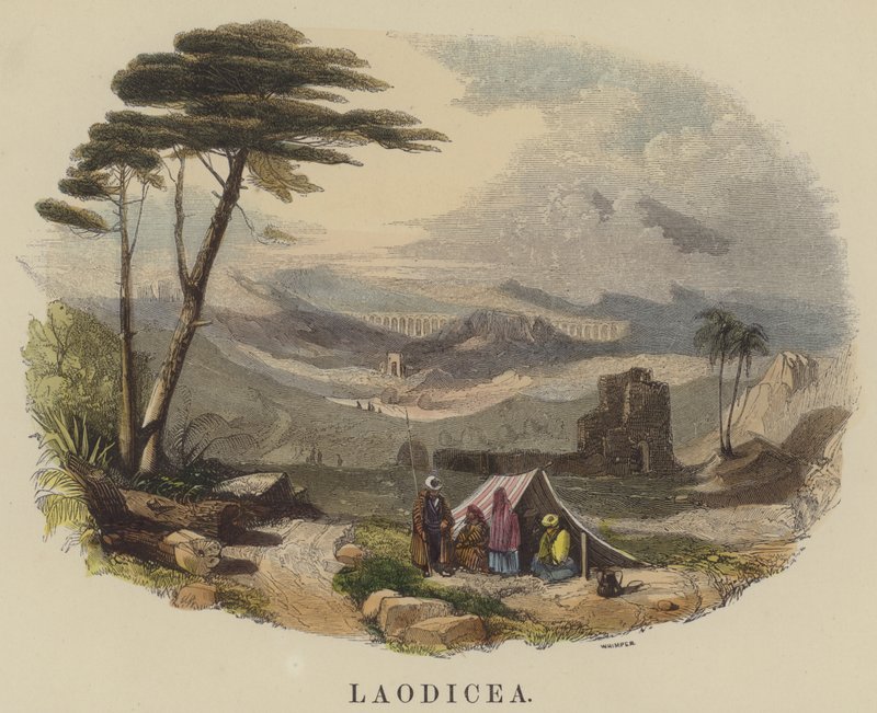 Laodikya (renkli gravür) by English School