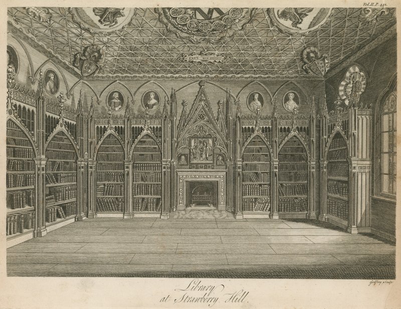 Strawberry Hill, Londra'daki Kütüphane by English School