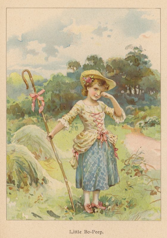Küçük Bo-Peep (kromolitho) by English School