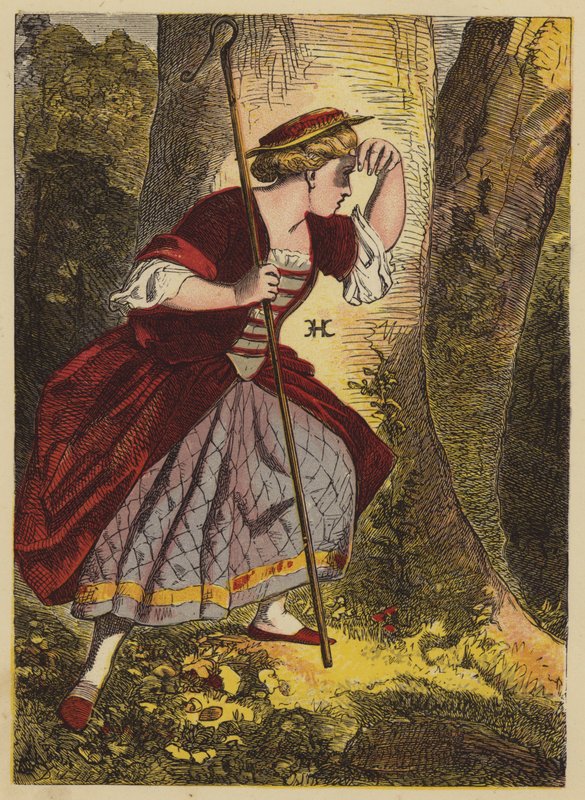 Küçük Bo-Peep (renkli gravür) by English School