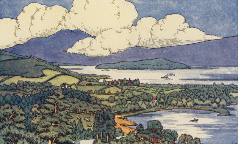Loch Lomond (renkli taş) by English School